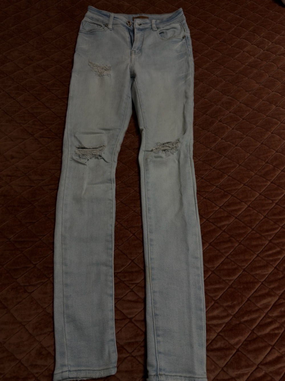 Light Blue Distressed Women’s Skinny Jeans